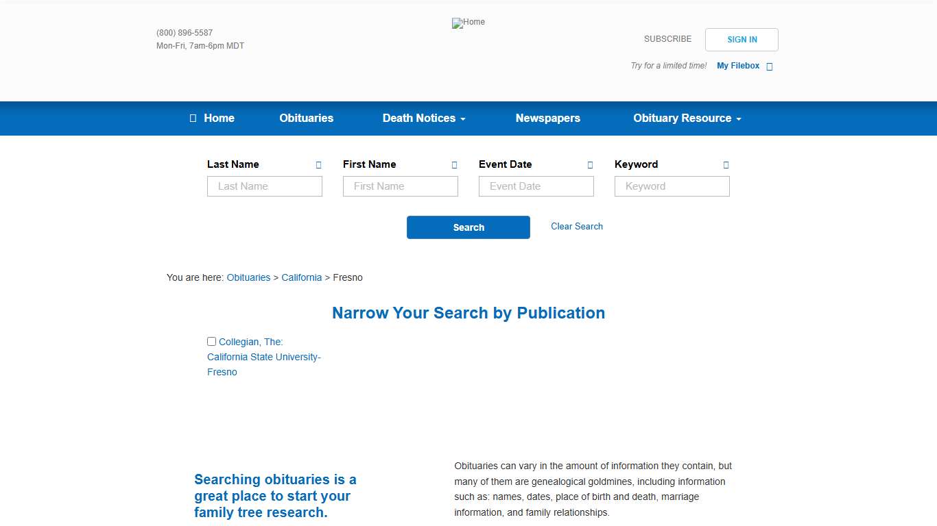 Fresno, CA Obituaries Archives Online | Obits Archive 2003 – 2026